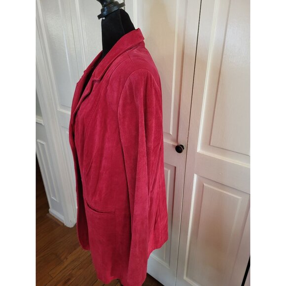 NWT Red Suede Blazer D & Co. 1X Christmas Festive Holiday Chic Party Western - Picture 8 of 10